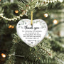 Heart-Shaped Thank You Ornament - Thank You Gift for Women - Christmas, Appreciation Gift for Teacher