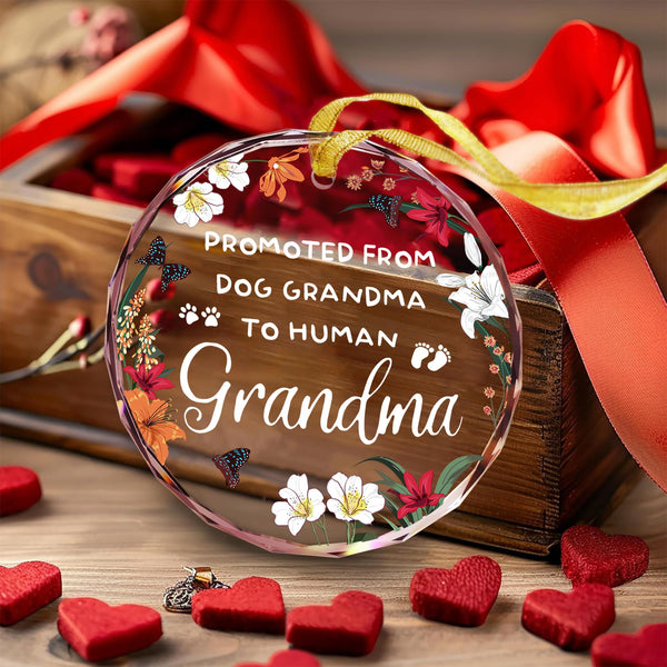 New Grandma Ornament - Promoted from Dog Grandma - New Grandmother Gift - Baby Annoucement Gift