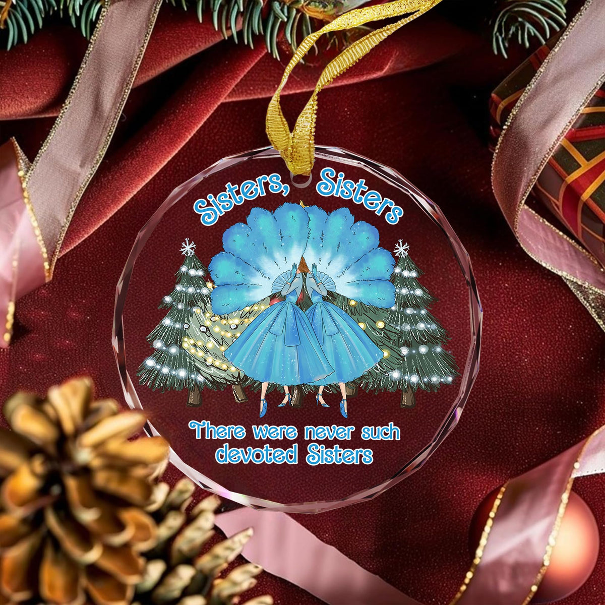 Sister Ornament for Sister, Women Best Friend- White Christmas Ornament 2025