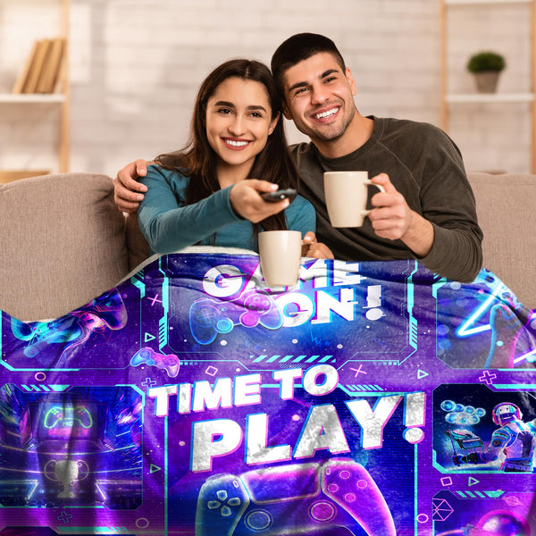 Gaming Blanket for Boys and Girls - Gamer Gift for Men and Women, Soft Game Decor for Room