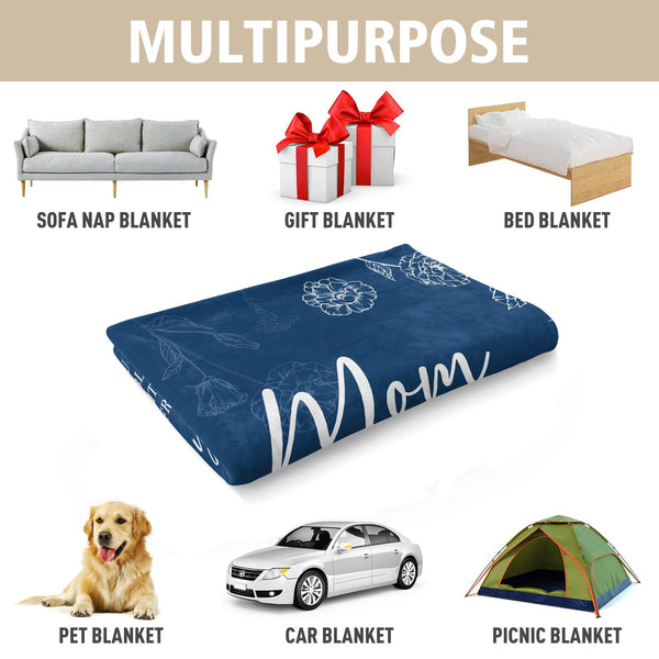 Throw Blankets Anniversary Birthday Gift for Mom from Daughter Son, Dear Mom Blanket for Mother's Day (Copy)