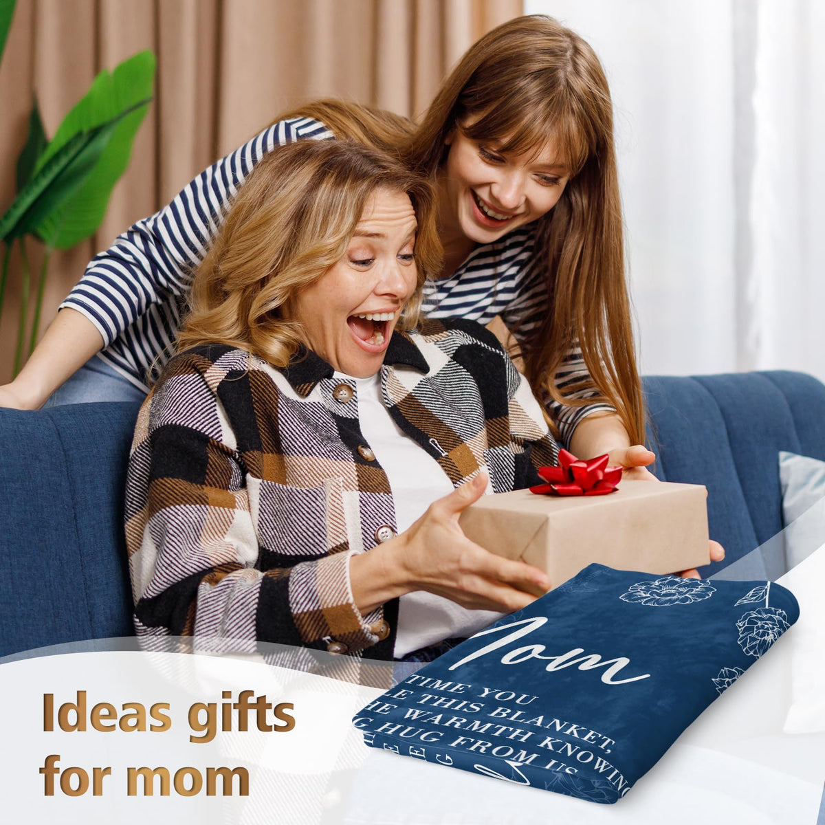 Throw Blankets Anniversary Birthday Gift for Mom from Daughter Son, Dear Mom Blanket for Mother's Day (Copy)