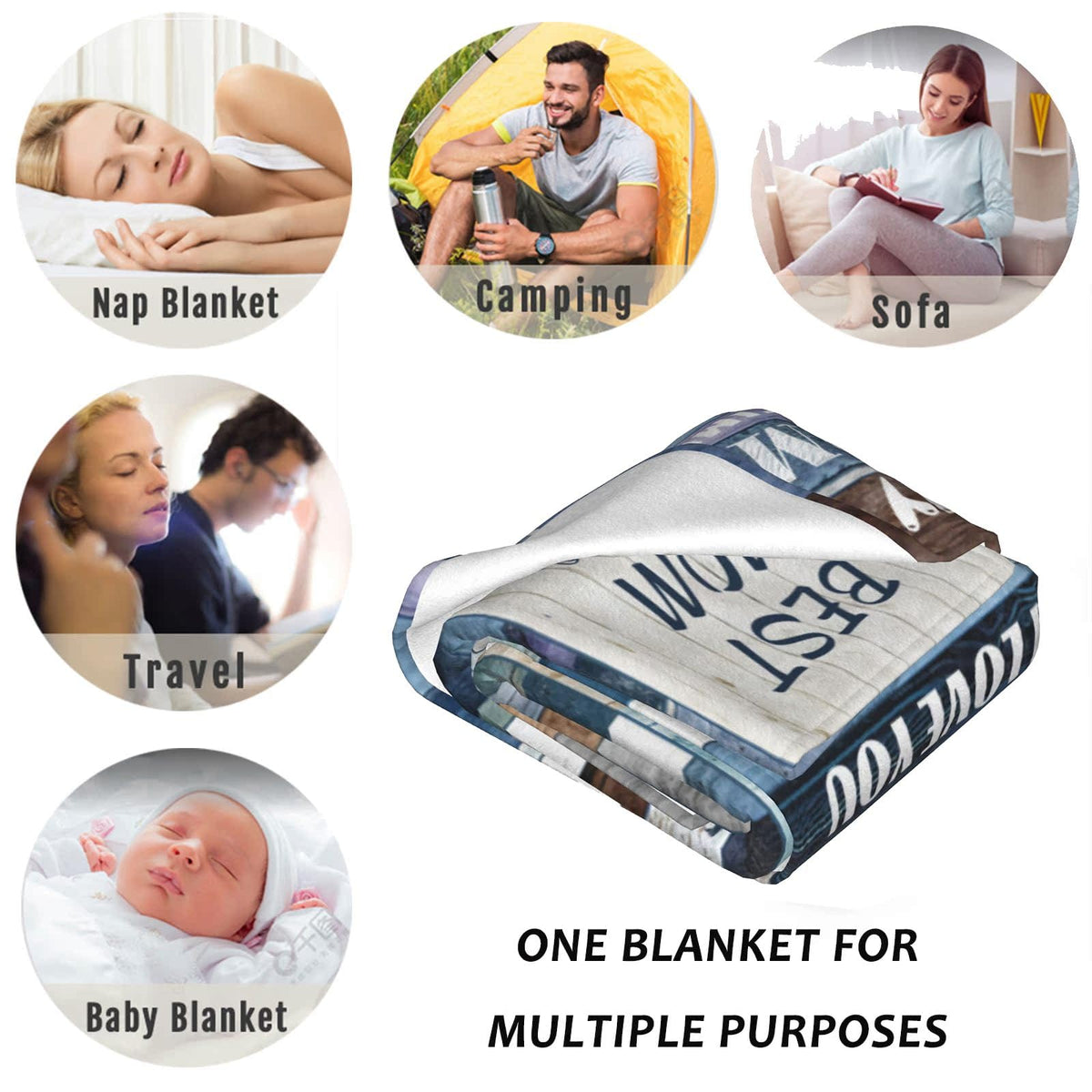 Gifts for Mom, Anniversary Birthday Gifts for Mom, Blanket to Mom from Daughter Son, Presents for Mother's Day