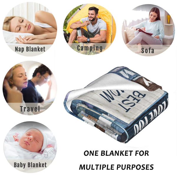 Gifts for Mom, Anniversary Birthday Gifts for Mom, Blanket to Mom from Daughter Son, Presents for Mother's Day