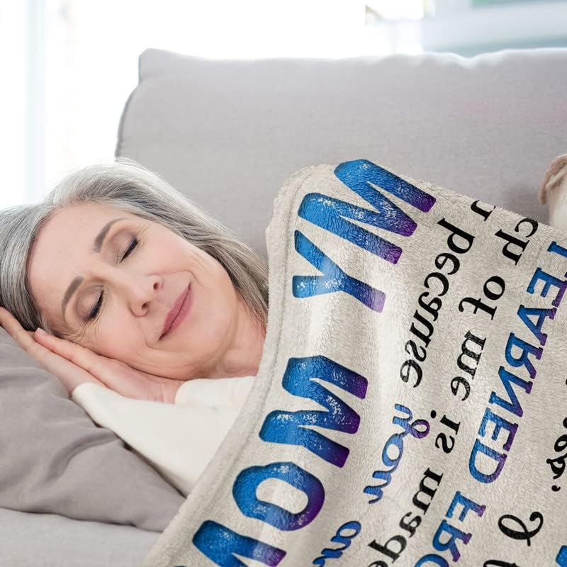 Gifts for Mom from Son, Romantic Birthday Gifts from Son to My Mom Flannel Blanket for Mama