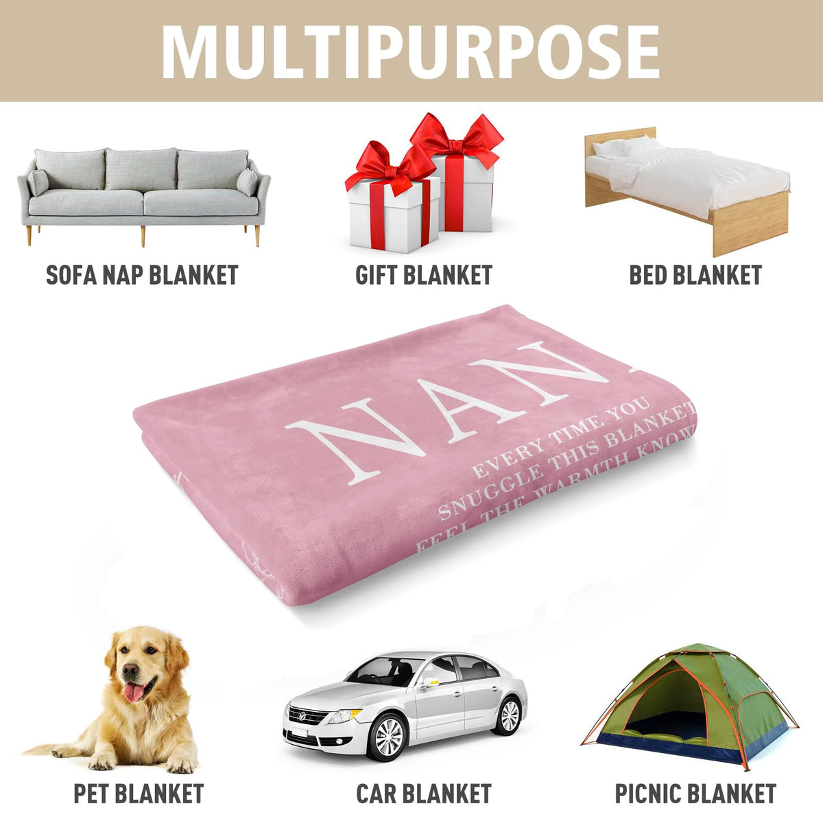 Christmas Nana Gifts, Gifts for Nana Blanket, Nana Birthday Gift from Grandkids, to My Nana Grandma