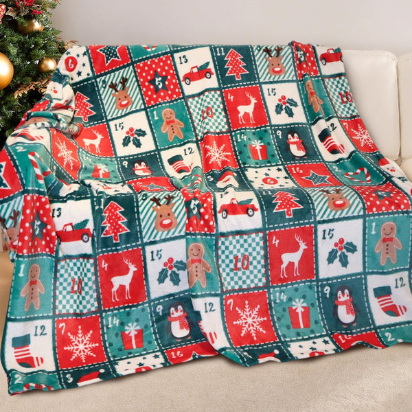 Cozy Printed Throw Christmas Collection Blanket - 300 GSM Fleece Throw Size Blanket for Home Decoration