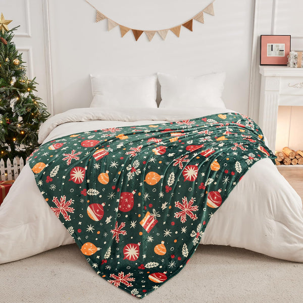 Cozy Printed Blanket Blanket, 280 GSM Fleece Throw Size for Home Decoration - Ultra Soft (Throw - 50" x 60", Christmas Light)