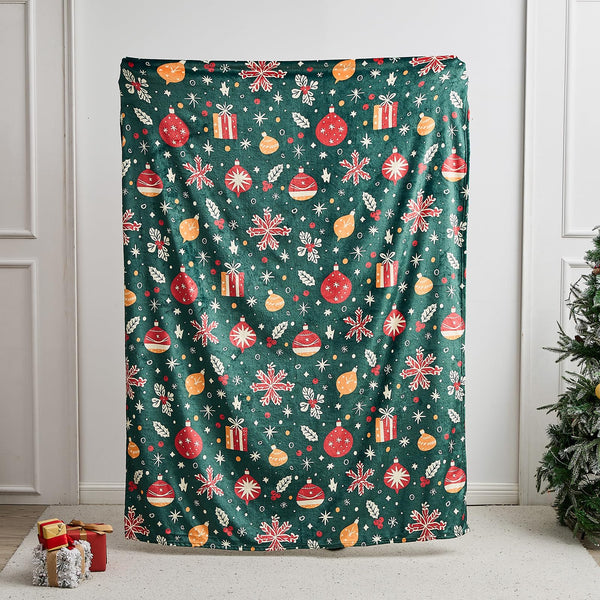 Cozy Printed Blanket Blanket, 280 GSM Fleece Throw Size for Home Decoration - Ultra Soft (Throw - 50" x 60", Christmas Light)