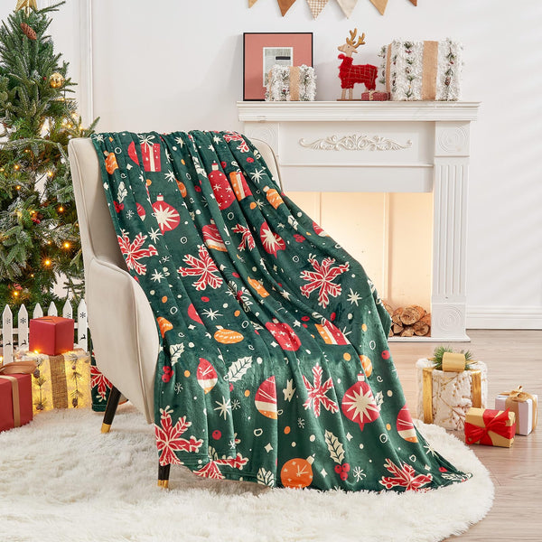 Cozy Printed Blanket Blanket, 280 GSM Fleece Throw Size for Home Decoration - Ultra Soft (Throw - 50" x 60", Christmas Light)