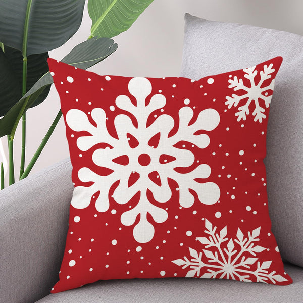 Green Christmas Pillow Covers 18x18 Inch Set of 2 Snowflakes Velvet Square