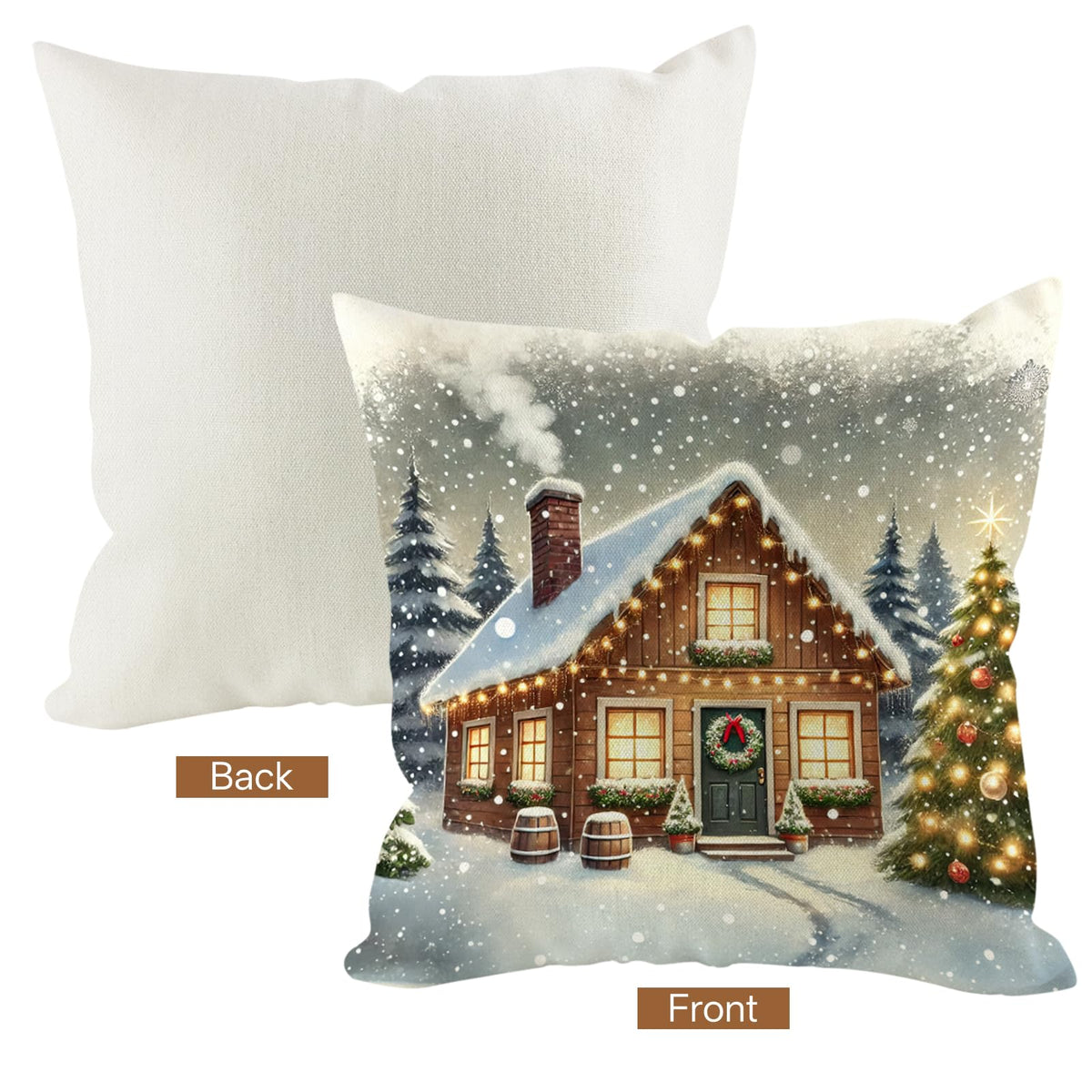 4pcs Christmas Pillow Covers 18x18 Inch Red Pillow Covers Xmas Decorations Buffalo Tree Truck (Copy)