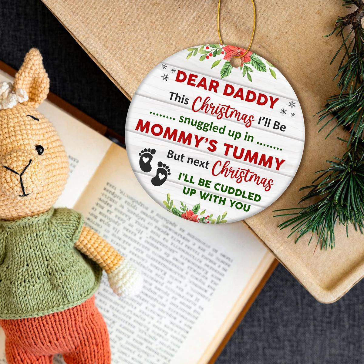 First Time Dad Gifts - New Dad Gifts - Bumps First Christmas Ornament - Pregnancy Announcement for Husband