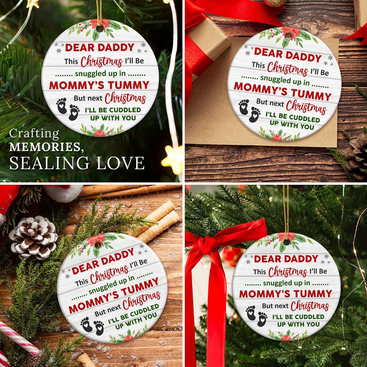 First Time Dad Gifts - New Dad Gifts - Bumps First Christmas Ornament - Pregnancy Announcement for Husband