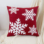 Red Throw Pillow Covers 18x18 Inch for Couch Sofa Living Room, Decorative Soft Christmas Snowflakes Print Square