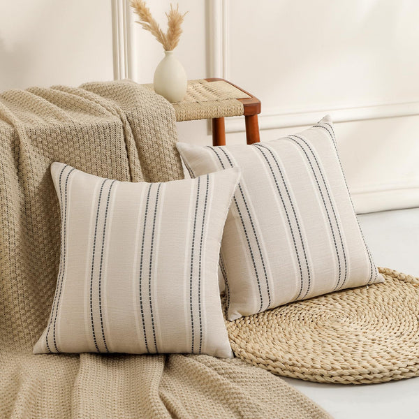 Decorative Pillow Covers 18x18 Striped Throw Pillows Textured Velvet Pillow Covers