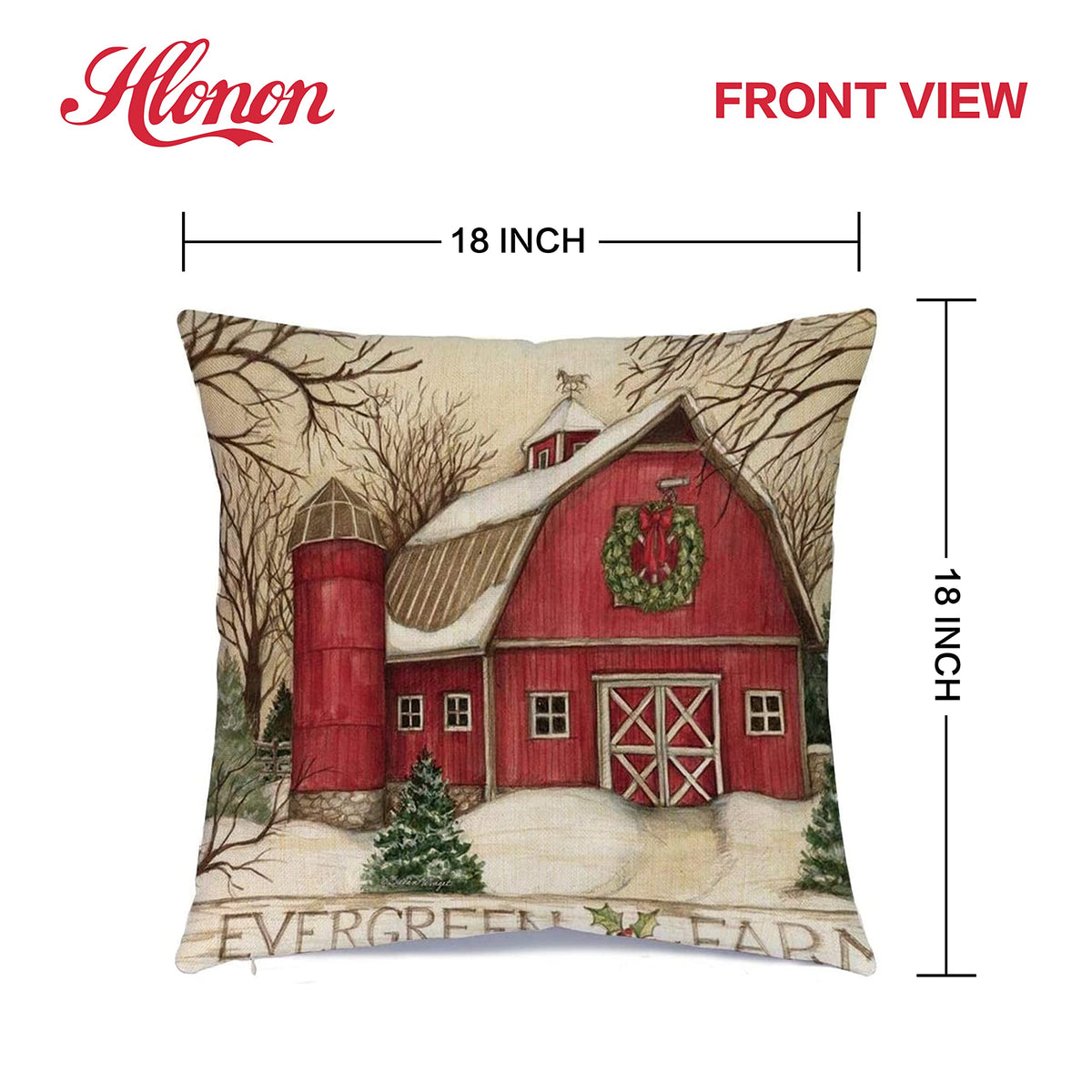 Set of 4 Christmas Decorations Christmas Pillow Covers 18 x 18 Inches Set of 4