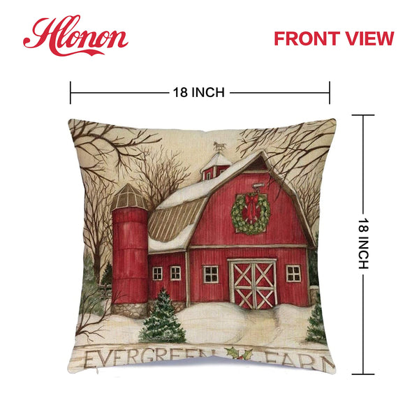 Set of 4 Christmas Decorations Christmas Pillow Covers 18 x 18 Inches Set of 4