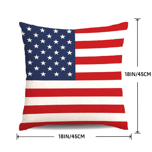 4th of July Throw Pillow Covers 18x18in Set of 4,Patriotic Pillow Case for Independence Day