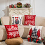 Velvet Red Christmas Decorations-Throw Pillow Covers 18x18 in Set of 4,Decorative Joy Snowflake