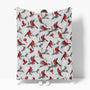 Christmas Flannel Blanket Throw, Cardinal Bird Pine Cone Soft Fuzzy Plush Cozy Fleece Blankets