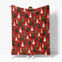 Christmas Flannel Blanket Throw, Christmas Red Tree Soft Fuzzy Plush Cozy Fleece Blankets