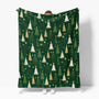 Christmas Flannel Blanket Throw, Christmas Green Tree Soft Fuzzy Plush Cozy Fleece Blankets