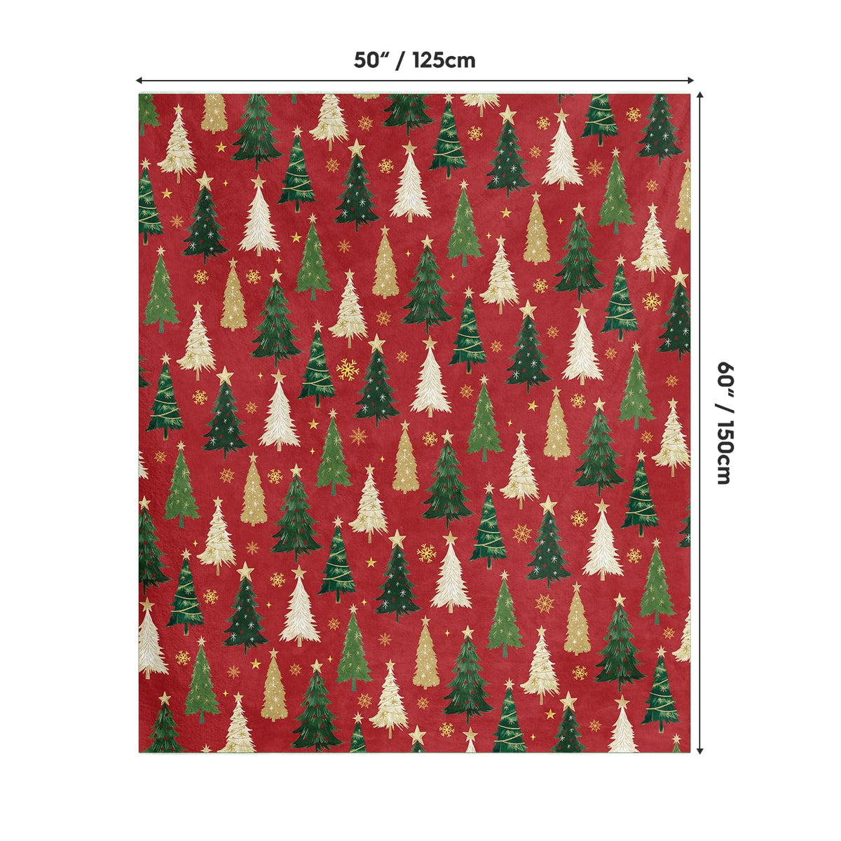 Christmas Flannel Blanket Throw, Christmas Red Tree Soft Fuzzy Plush Cozy Fleece Blankets