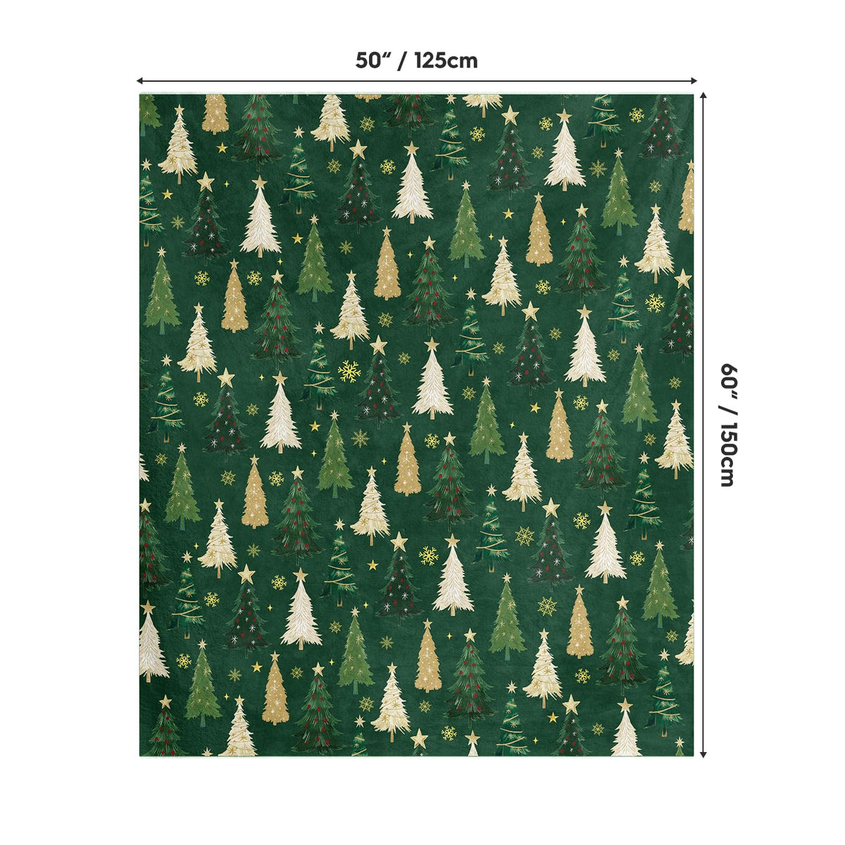 Christmas Flannel Blanket Throw, Christmas Green Tree Soft Fuzzy Plush Cozy Fleece Blankets