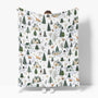 Christmas Flannel Blanket Throw, Christmas Trees Animals Snow House Soft Fuzzy Plush Cozy Fleece Blankets