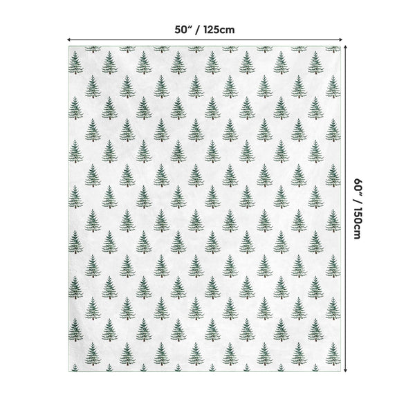 Christmas Flannel Blanket Throw, Christmas Trees Boho Soft Fuzzy Plush Cozy Fleece Blankets
