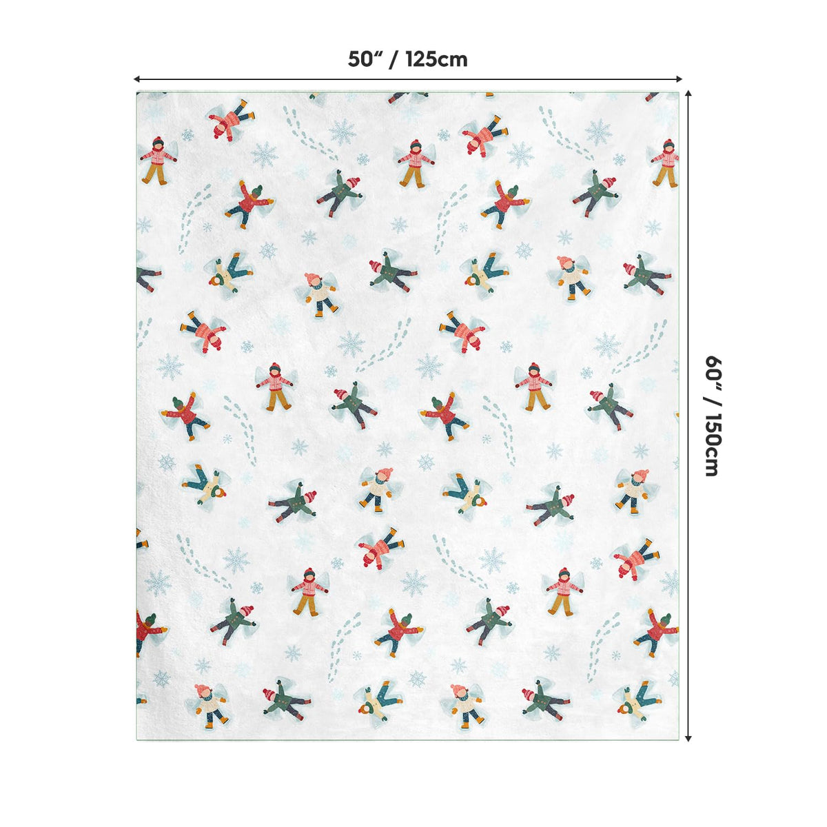 Christmas Flannel Blanket Throw, People Play in The Snow Soft Fuzzy Plush Cozy Fleece Blankets for Couch Sofa Bed