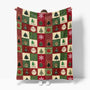 Christmas Flannel Blanket Throw, Red Green Checkered Tree Snow Ornaments Soft Fuzzy Plush Cozy Fleece Blankets