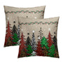 Christmas Xmas Tree Pillow Covers Brown Throw Pillow Winter Snowflake