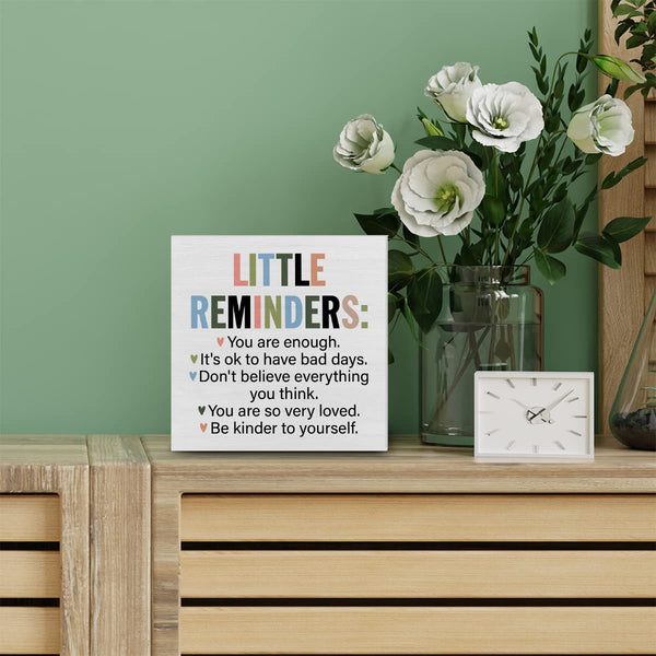 Inspiration Saying Wooden Box Sign Little Reminders You are Enough Wood Block Plaque Decor Home Office