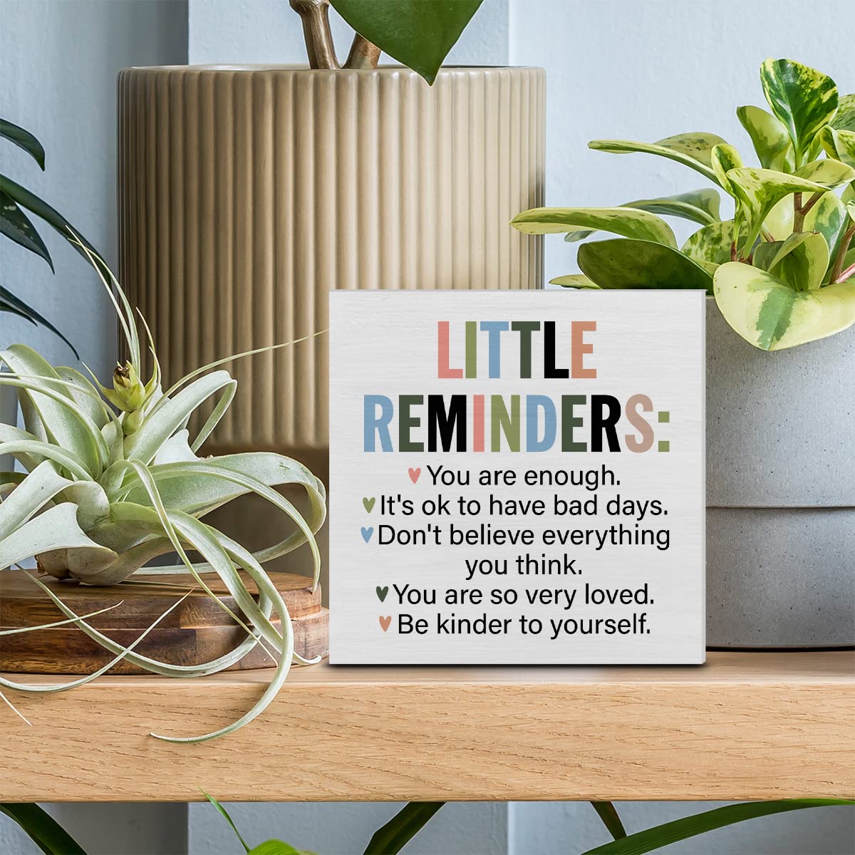 Inspiration Saying Wooden Box Sign Little Reminders You are Enough Wood Block Plaque Decor Home Office