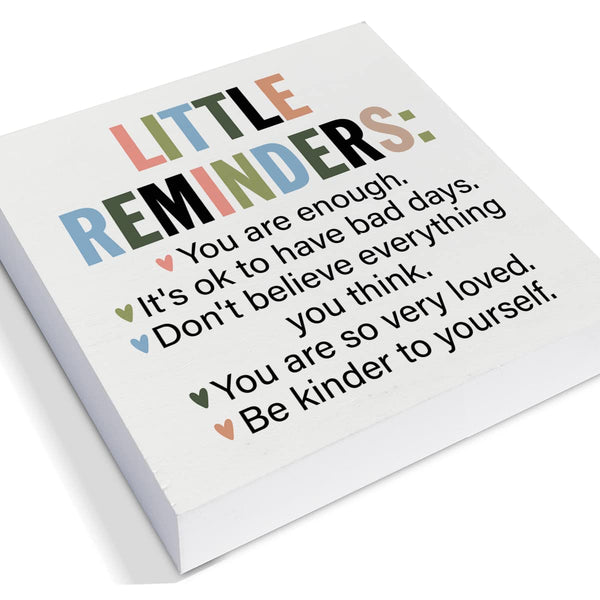 Inspiration Saying Wooden Box Sign Little Reminders You are Enough Wood Block Plaque Decor Home Office