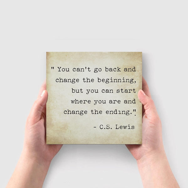 Inspirational Quotes Office Decor for Men, Rustic Wooden Block Plaque Box Sign for Home Office
