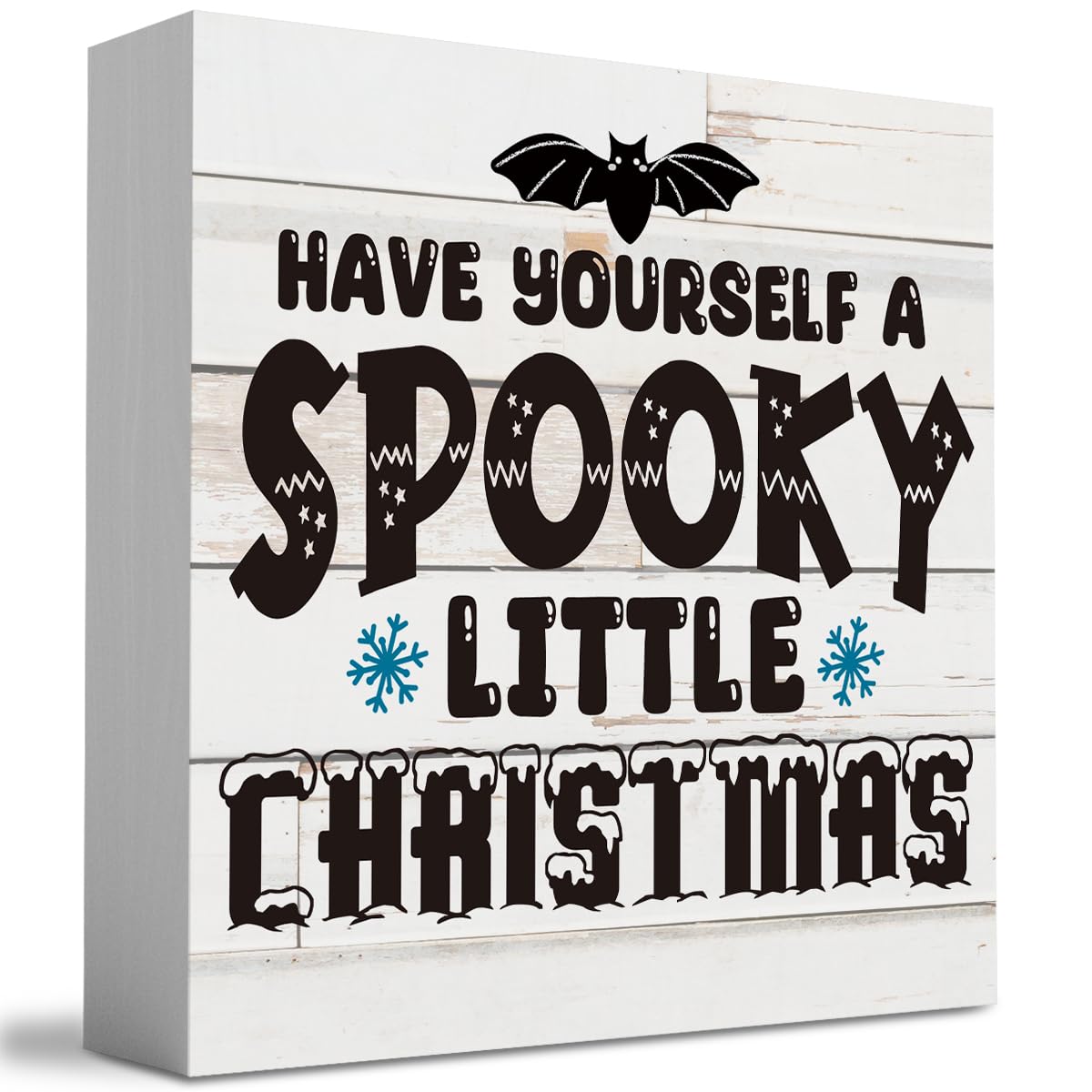 Rustic Winter Have Yourself a Spooky Little Christmas Bat Wood Box Sign