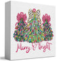 Pink Merry Christmas Wall House Decor Merry and Bright Christmas Tree Coquette Sign