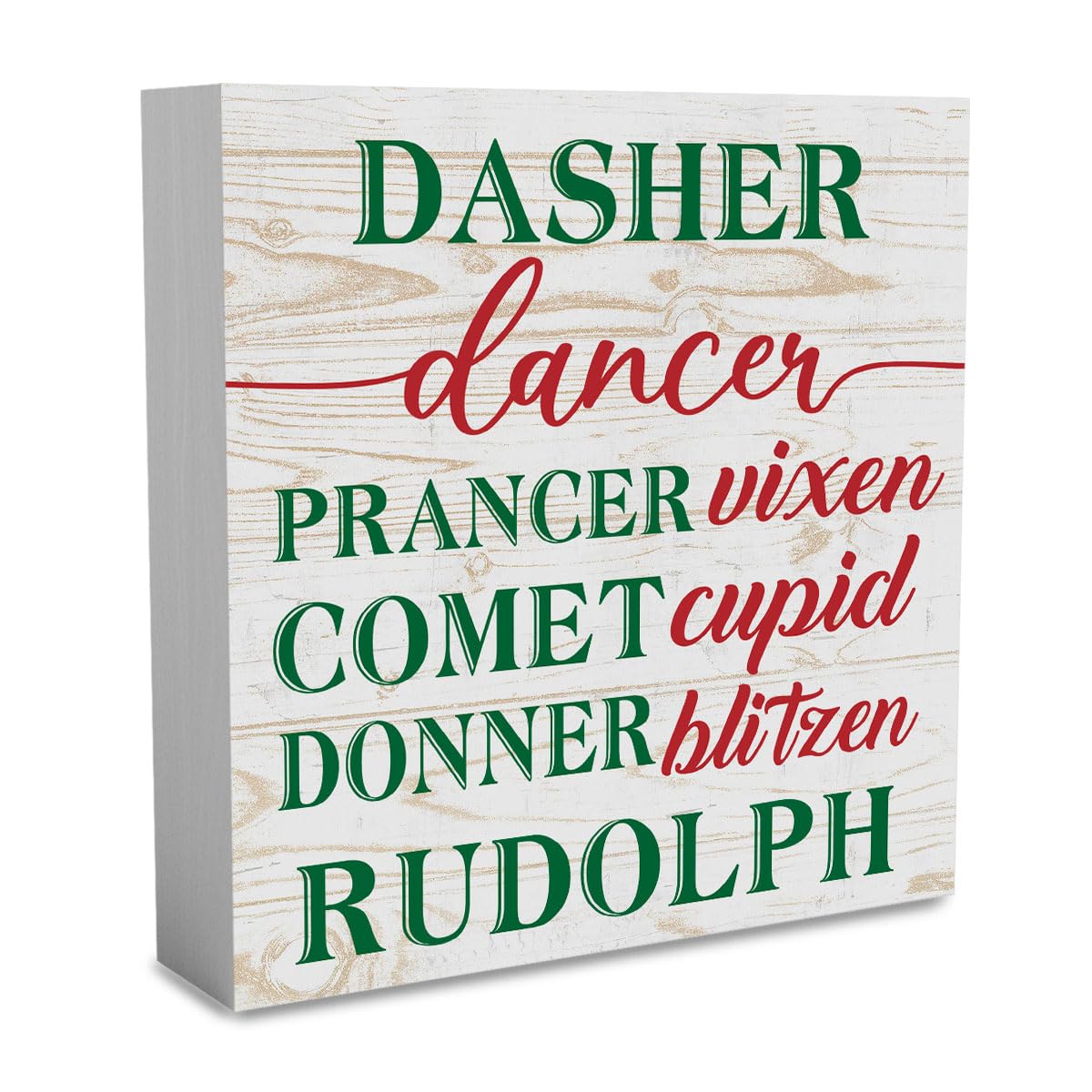 Christmas Decor Xmas Holiday Decorations Merry Christmas Party Decor for Home Desk Table Wood 5 x 5 Inch