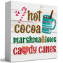 Rustic Hot Cocoa Marshmallows Candy Canes Wood Box Sign, Farmhouse Christmas Santa Artwork Decor