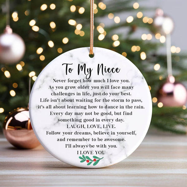 Niece Christmas Ornament from Aunt &amp; Uncle, to My Niece I Love You Christmas Ornament Keepsake