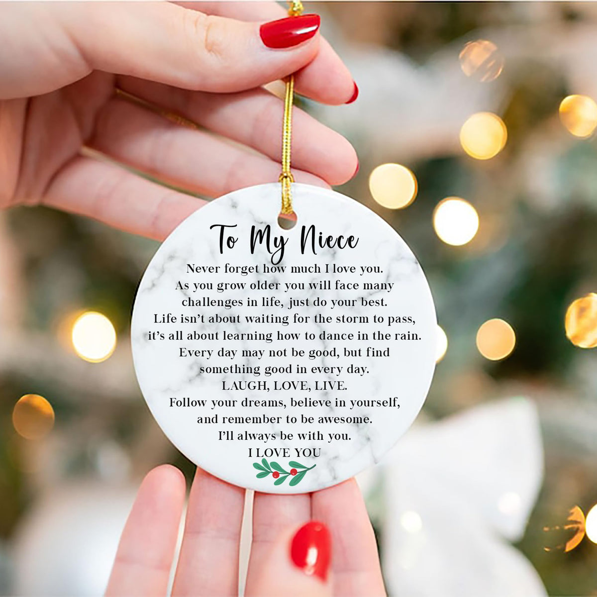 Niece Christmas Ornament from Aunt &amp; Uncle, to My Niece I Love You Christmas Ornament Keepsake