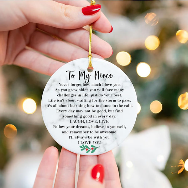 Niece Christmas Ornament from Aunt &amp; Uncle, to My Niece I Love You Christmas Ornament Keepsake