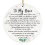 Niece Christmas Ornament from Aunt &amp; Uncle, to My Niece I Love You Christmas Ornament Keepsake
