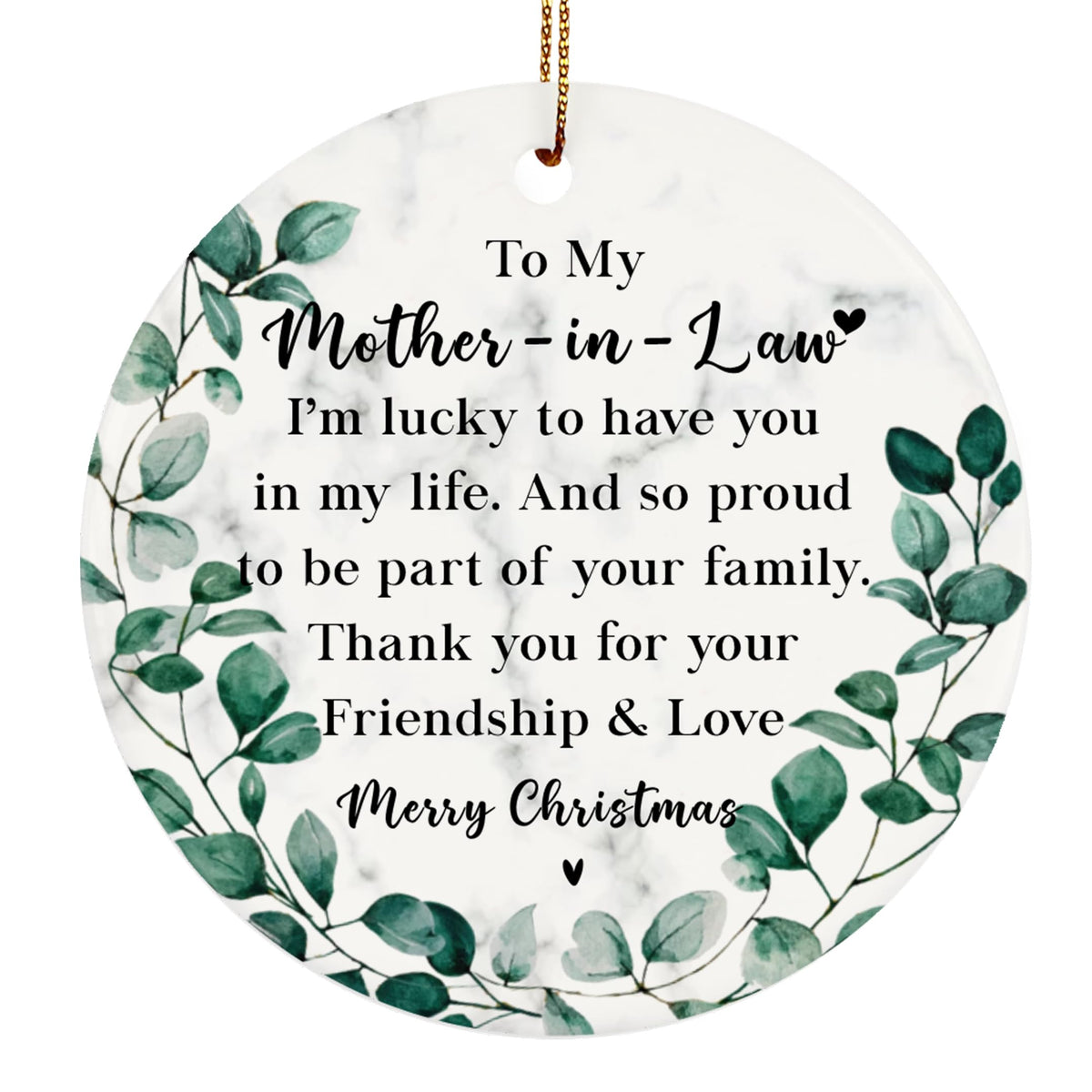 Mother in Law Christmas Ornament, Mother-in-Law Two-Sides Printed Ornament