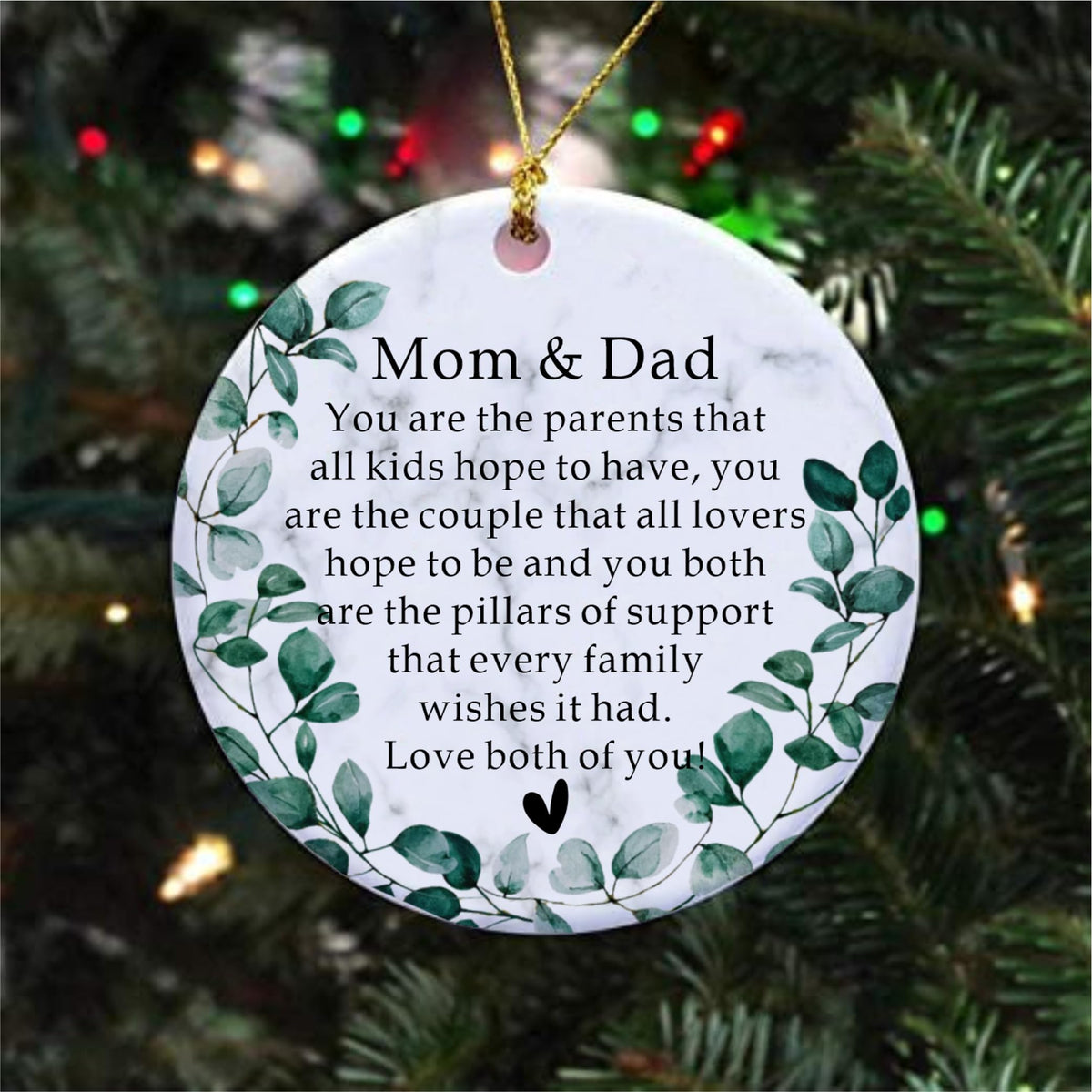 Mom and Dad Christmas Ornament, Two-Side Printed Christmas Ornament