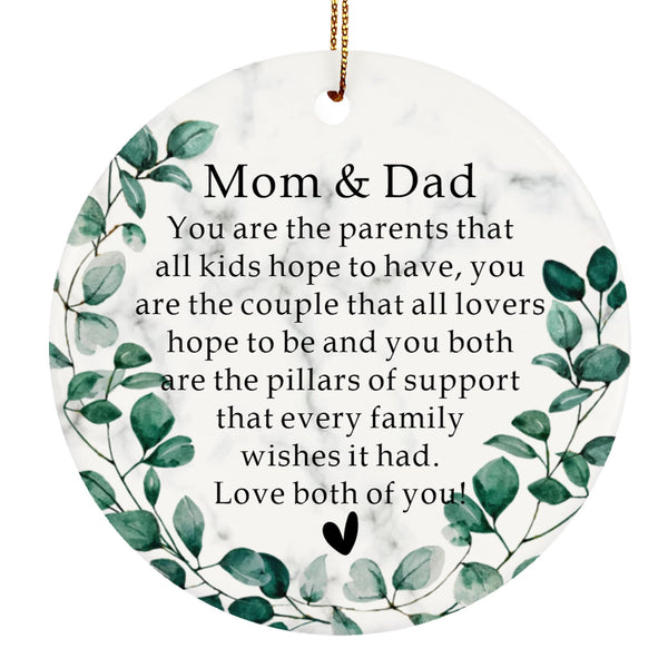 Mom and Dad Christmas Ornament, Two-Side Printed Christmas Ornament