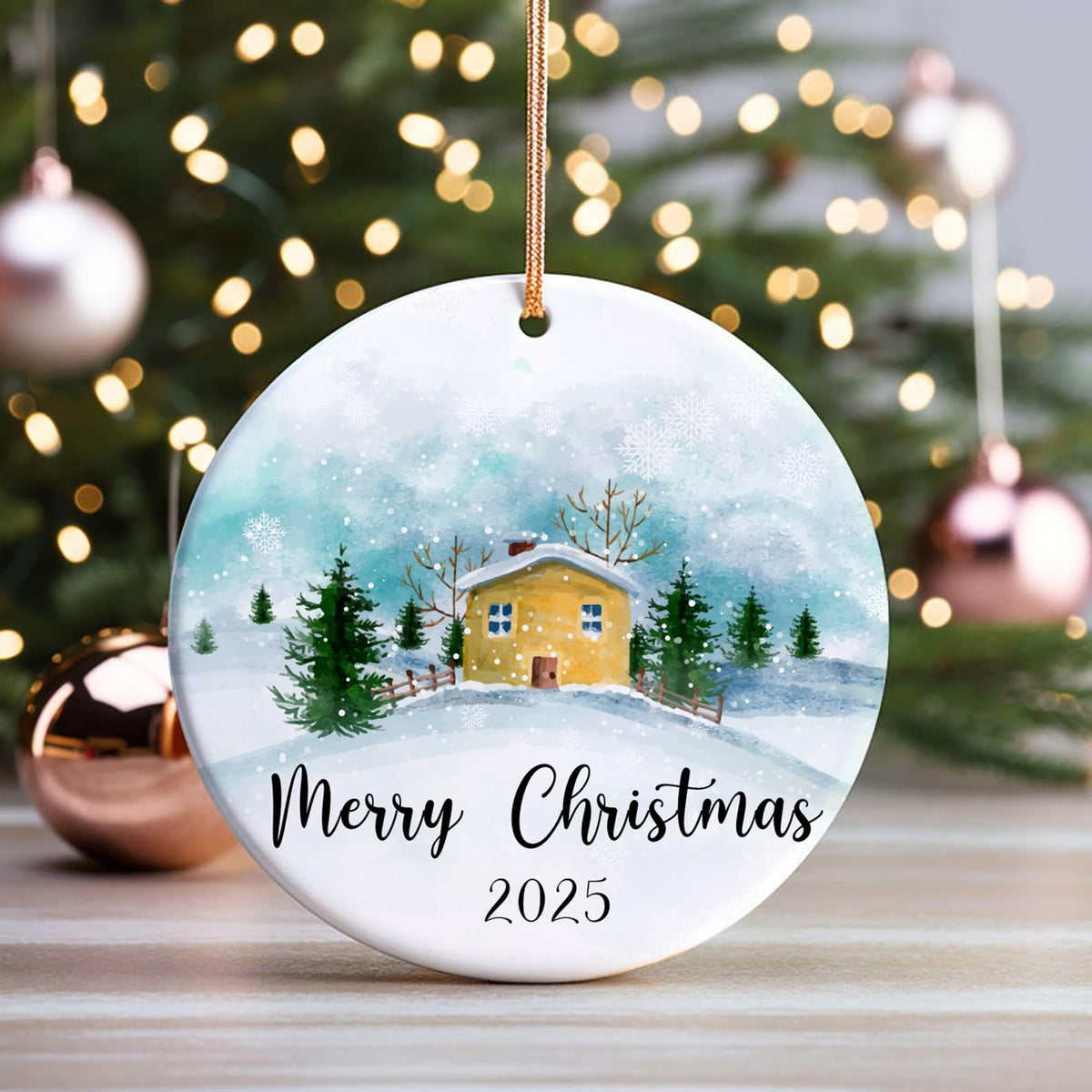 Merry Christmas Ornaments 2025, Two-Sides Printed Ornament for Xmas Tree